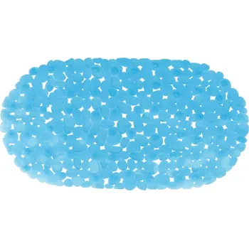 Protiskluzová podložka MSV protiskluzová podložka do vany GALETS, čirá modrá, PVC, 99 x 39 cm