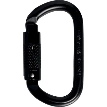 karabina SINGING ROCK OVAL - K424 - Triple černá ocelová karabina