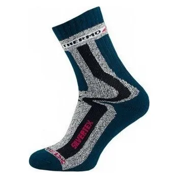 Dámské ponožky Dámské a pánské ponožky NOVIA | SILVERTEX Thermo 1253 modrá 30-31