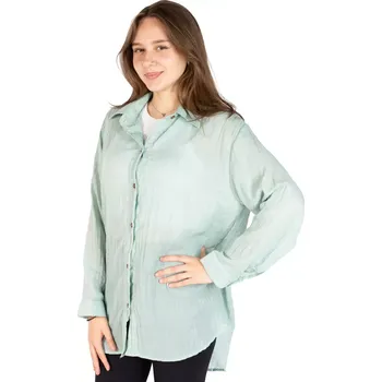 Zelená bavlněná dámská košile Savitree Light Celadon, jednobarevná, Sittar UNI