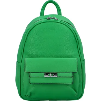 Dámský koženkový batoh s přední kapsou Iris, zelený