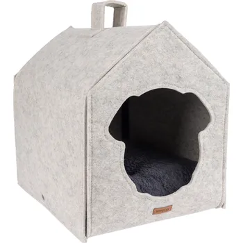 Pelíšek pro psa Boudička pro psy HYAGGO 2v1 béžová 33x42x42 cm