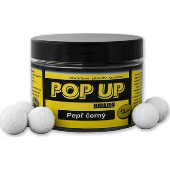 Boilies POP UP - DÓZA/40 G/12 MM/ PEPŘ ČERNÝ