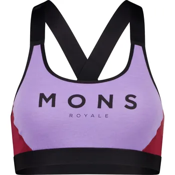 Pánské termo spodní prádlo merino podprsenka MONS ROYALE STELLA X-BACK BRA WMNS lupin / cherry Velikost: L
