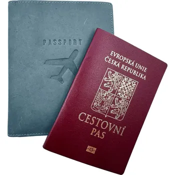 Peněženka Kožené pouzdro na pas 80065 světle modré - poslední kus, HJP