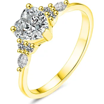 Prsten Olivie Stříbrný prsten MOISSANITE SRDCE GOLD 9837 Velikost prstenů: 6 (EU: 51-53) Ag 925; ≤1,9 g.