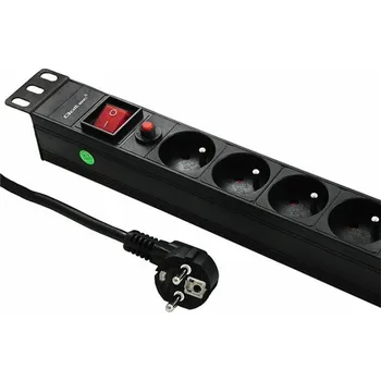 Počítačové příslušenství Qoltec Power strip 19, 16A, 1U, PDU, 8xSCHUKO, 2m (53996)