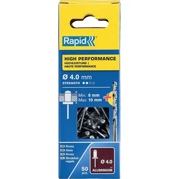Vrták Nýty hliníkové Rapid 4x14mm, 50ks+vrták