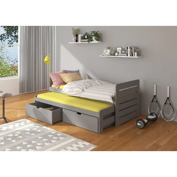 Postel ADRK Rozkládací postel TOMI, CH-Tom-G-206+M-E469, 200x90 cm s matrací, šedá