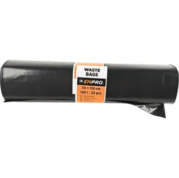 Pytle na odpadky Pytel na odpad, 70 x 110 cm, 0,035 µ, 120 l, černý, 25 ks role, ENPRO