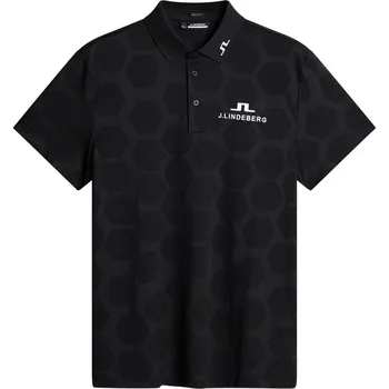 Pánské tričko J.Lindeberg KV Tour Mesh Golf Causeway Black 2XL Polo košile