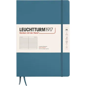 Diář Leuchtturm 1917, Zápisník linkovaný v tvrdých deskách Leuchtturm 1917 B5, 219 stran, modrošedý, 80 g/m² - Formadore