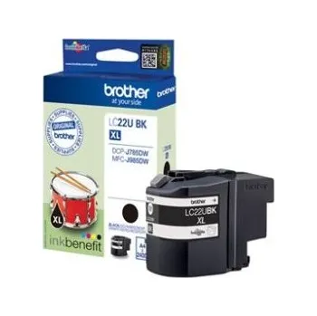 Počítačové příslušenství Brother LC22UBK - XL - černá - originální - inkoustová cartridge - pro Brother DCP-J785DW, (LC22UBKBP)