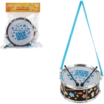 Hudební nástroj pro děti Buben/Bubínek plast 23x10cm s popruhem a paličkami v sáčku