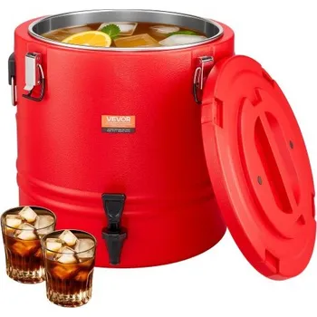 Dávkovač nápoje Termo dávkovač nápojů VEVOR, 8 galonů/30,3 l, termoservírovací dávkovač na horké a studené nápoje s kohoutkem, potravinářská chladicí konvice s vnitřním prostorem z nerezové oceli 304, pro venkovní použití v restauraci a na čaj/kávu