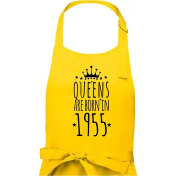 Kuchyňská zástěra Queens are born in 1955 - Dámská zástěra na vaření - Univerzální velikost ( Žlutá )