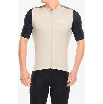 Pánské tričko Cyklotriko Odlo Essential Heritage Print T-Shirt S/U Collar S/S Full Zip - agate gray