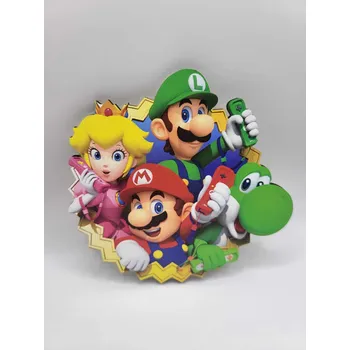 Dekorativní magnet Loranc Magnetka na dort - Super Mario a přátelé