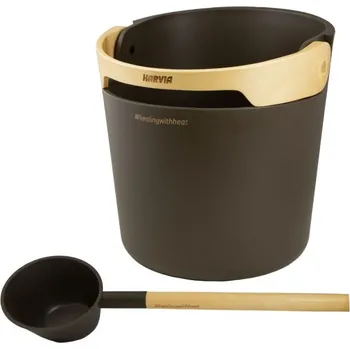 Set vědro s naběračkou Harvia Helmi – černá čokoláda