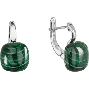 Šperk EVOLUTION GROUP CZ Stříbrné náušnice s pravým malachitem - 11732.3