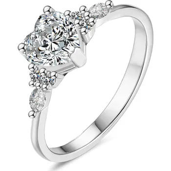 Prsten Olivie Stříbrný prsten MOISSANITE SRDCE 9836 Velikost prstenů: 9 (EU: 59-61) Ag 925; ≤1,9 g.