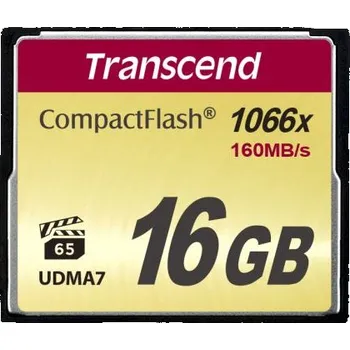 Paměťová karta Paměťová karta Compact Flash CompactFlash 16 GB Transcend MLC -25 → plus 85°C 1000x