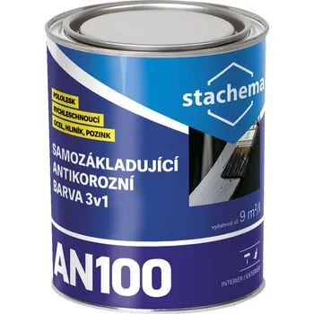 barva na kov Nátěr samozákladující antikorozní Stachema AN100 okenní šedá 0,6 l