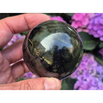 Přírodní kámen Koule labradorit Ø64mm Madagaskar 383g