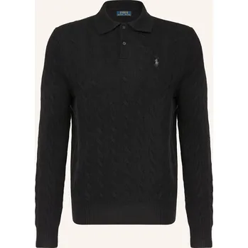 Pánská košile Polo Ralph Lauren Pánská Úpletová Polokošile, černá, XXL
