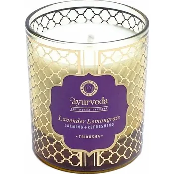 Svíčka Vonná svíčka ve skle Ajurvéda Tridosha s vůní levandule 200 g