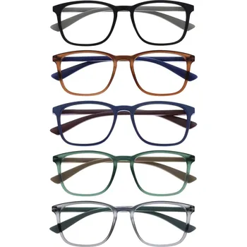 Brýle na čtení Čtecí Brýle OPULIZE Max – Klasický Velký Obdélníkový Rám (5 ks)