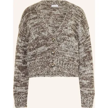 Dámský svetr Mrs & Hugs Dámský Pletený Kardigan S Alpakou, hnědá / světle...