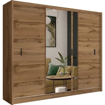 Šatní skříň Šatní skříň se zrcadlem SABRINA 250x215 cm dub woltan