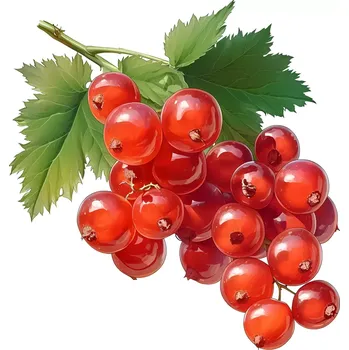 Samolepící dekorace UV samolepka červený rybíz 9x6 cm (UV samolepka se zeleninou a ovocem)