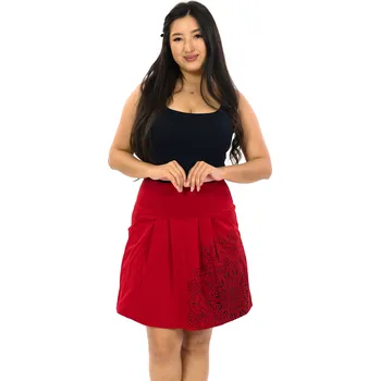 Dámská sukně Himalife Balonová sukně s kapsami Madia - červená s černou Velikost: S/M