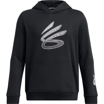 Chlapecká mikina Dětská sportovní mikina přes hlavu Under Armour B CURRY BOYS SPLASH HOODIE černá 1387100-001 - YM | UK 10 | US 11