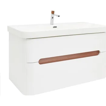 Koupelnový nábytek SAT Koupelnová skříňka s umyvadlem a baterií SAT Fusion 97,5x53x45 cm bílá matná mat SATFUSION2100WMWBA SATFUSION2100WMWBA