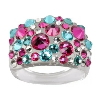 Prsten Prsten LEVIEN BY SWAROVSKI Bubble PINK/TURQUOIS RBB56PTY