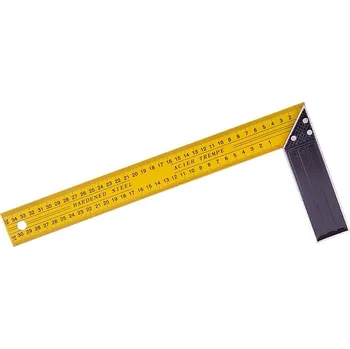 Úhloměr Lobster Úhelník ocelový žlutý 35cm