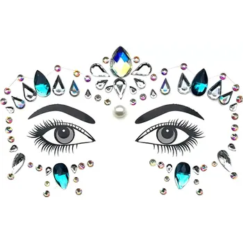 Karnevalový kostým Samolepící maska Kamínky smaragd OPBH2236 - SLEVA 3% s kodem radost25