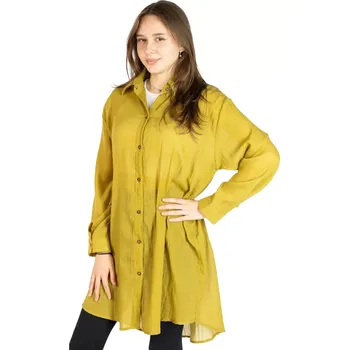 Dámská halenka Žlutá dámská košile s dlouhým rukávem Savitree Dijon Yellow - Long, jednobarevná, Sittar UNI