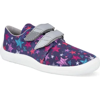 Dívčí tenisky Barefoot tenisky Beda - Stars s pevným opatkem vegan fialové Velikost: 32