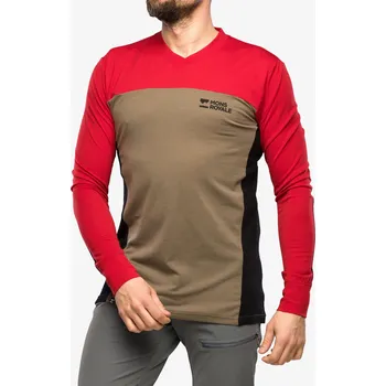Pánská mikina Cyklistická mikina Mons Royale Redwood Enduro VLS - retro red/black/walnut