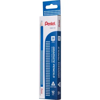 Ołówek drewniany trójkątny PENTEL 2B 12szt w opakowaniu