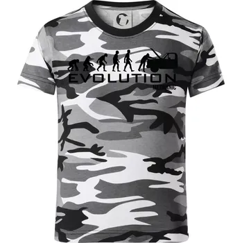 Chlapecké tričko Evoluce mechanik - Dětské maskáčové triko - 146 cm/10 let ( Šedý maskáč )