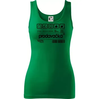 Dámské oblečení Čárový kód - Prodavačka - Dámské tílko - M ( Středně zelená )