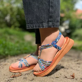 Dámské sandále Dámské sandály modré SP15-3 Velikost: 38