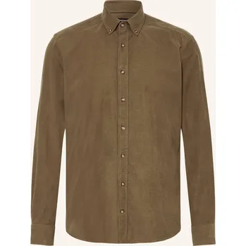 Pánská košile Strokesman's Pánská Manšestrová Košile Regular Fit, olivová, 42