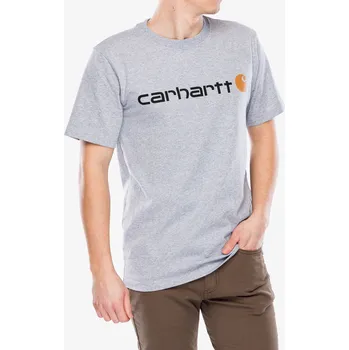 Pánské tričko Bavlněné tričko Carhartt Core Logo T-Shirt S/S - heather grey
