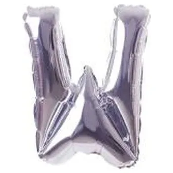Balónek Balon Litera "W" 81cm srebrny